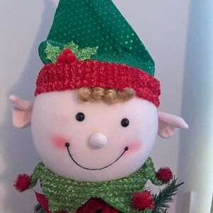 Elf Christmas tree topper - Green and Red